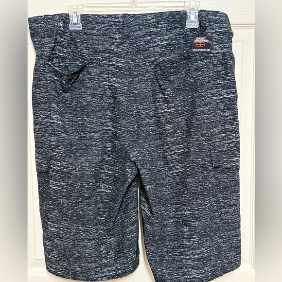 Vintage No Fear Cargo Shorts Mens 36 Black Lightweight Hybrid Beachwear Y2k - Picture 3 of 8
